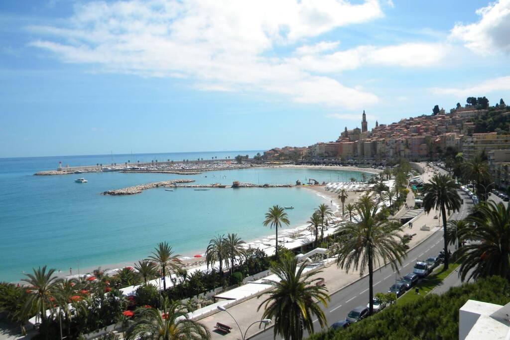 App Le Rocazur Avec Piscine Et Parking En Bord De Mer A 500M Du Centre Ville Menton Exterior photo